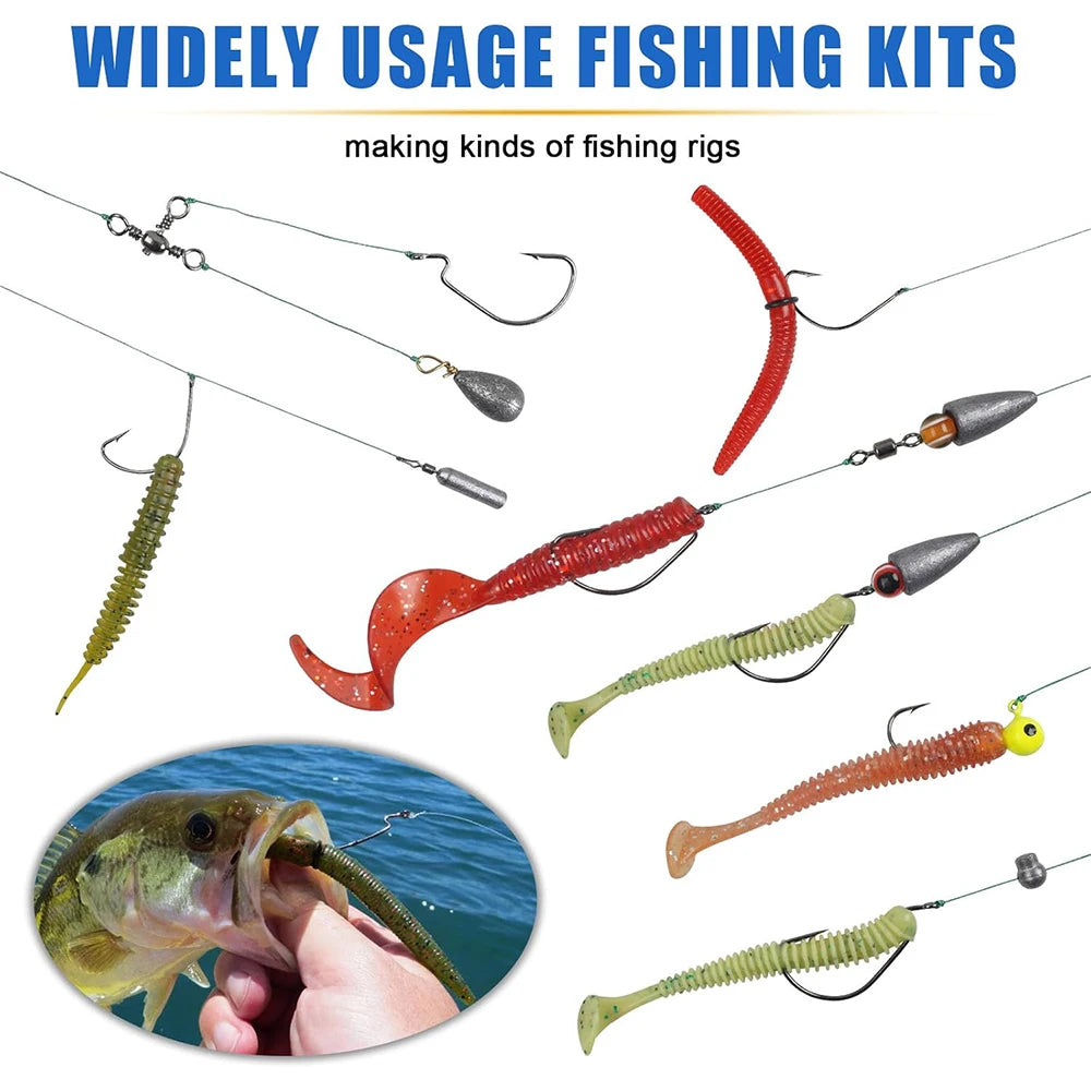 160Pcs Fishing Accessories Tackle Kit Included Fishing Hooks Bobbers Swivels Sinker Weight Fishing Gear Equipment for Bass Trout