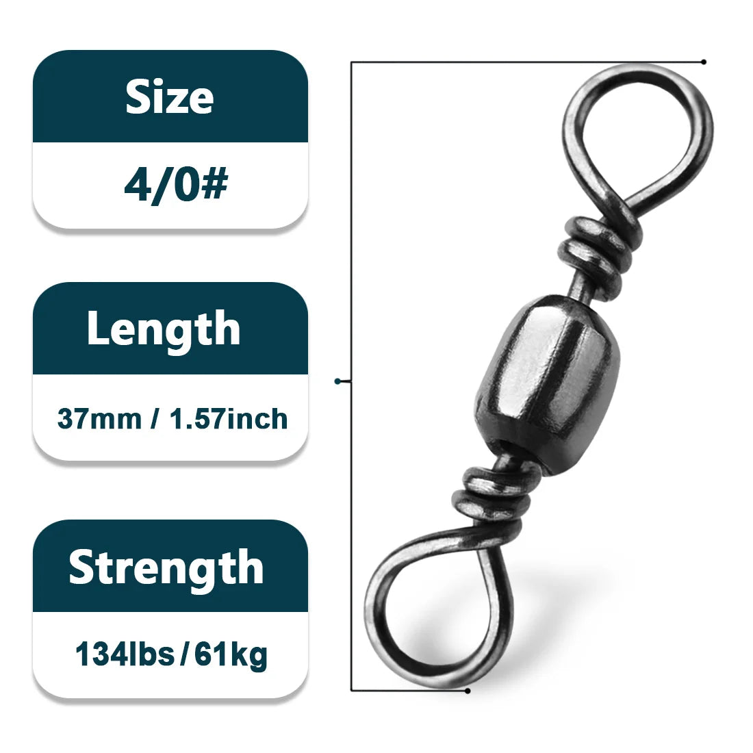 Fishing Barrel Swivels 50~200Pcs High Strength Catfish Lures Solid Ring Fishing Line Connector Rolling Fishing Swivels Tackle