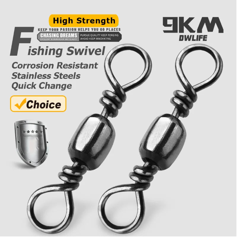 Fishing Barrel Swivels 50~200Pcs High Strength Catfish Lures Solid Ring Fishing Line Connector Rolling Fishing Swivels Tackle