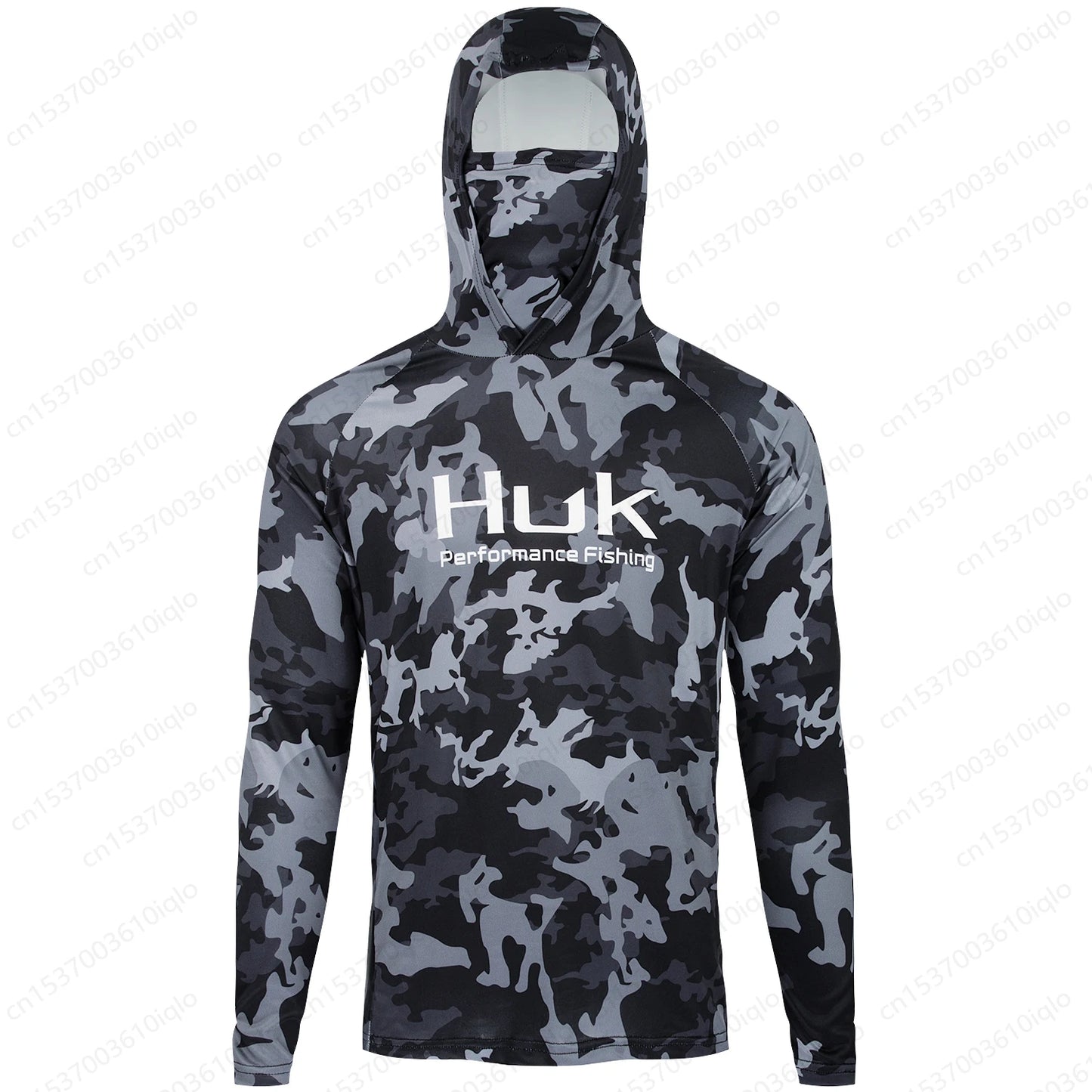 HUK Fishing Clothing Camouflage Men'S Long Sleeve Mask Hooded Fishing Shirts Upf 50+ Uv Protection Performance Fishing Apparel