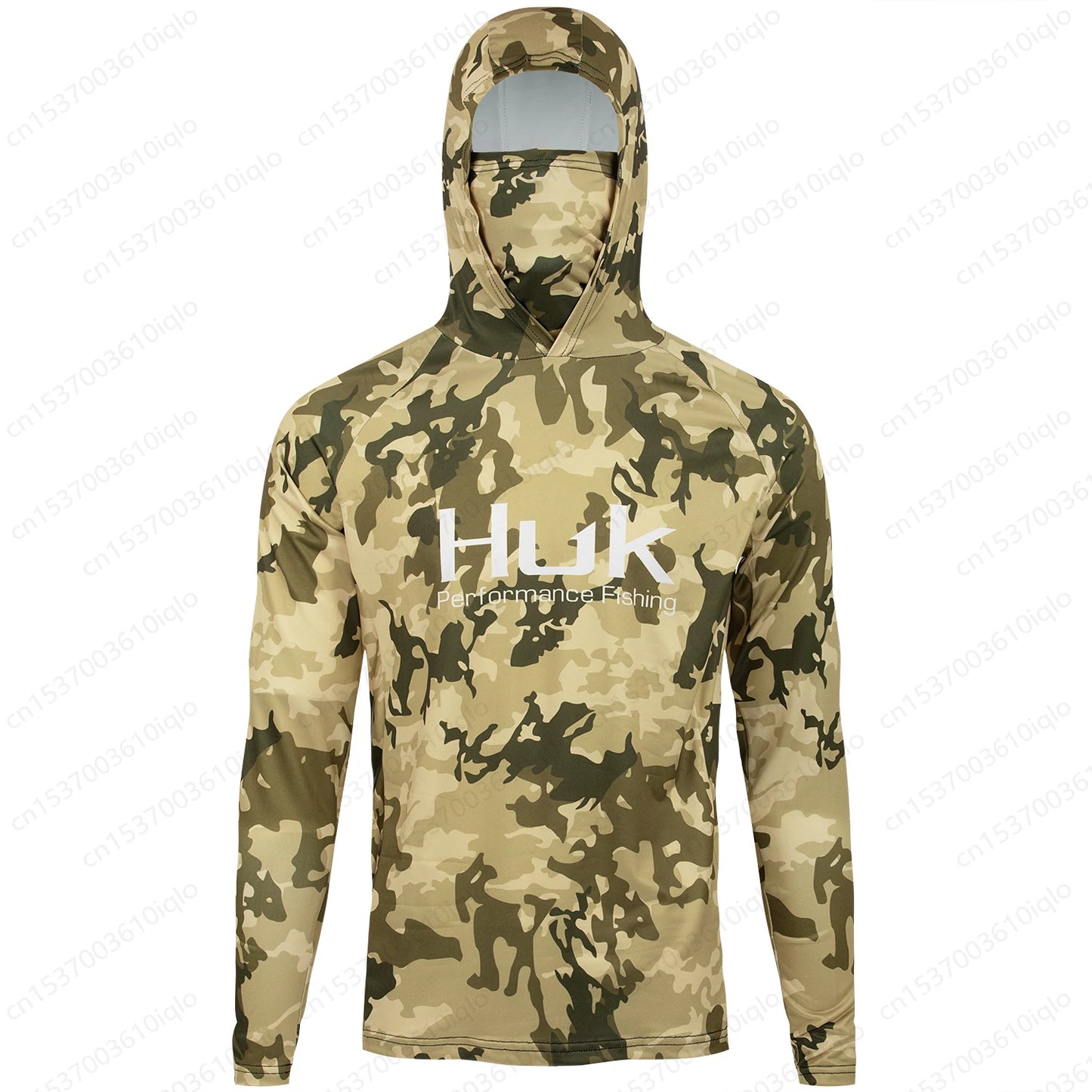 HUK Fishing Clothing Camouflage Men'S Long Sleeve Mask Hooded Fishing Shirts Upf 50+ Uv Protection Performance Fishing Apparel