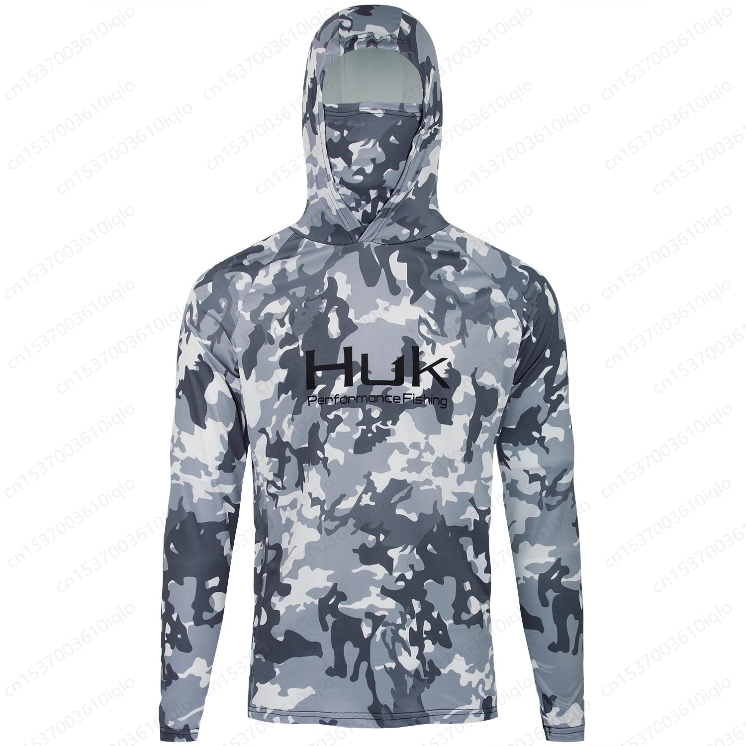 HUK Fishing Clothing Camouflage Men'S Long Sleeve Mask Hooded Fishing Shirts Upf 50+ Uv Protection Performance Fishing Apparel