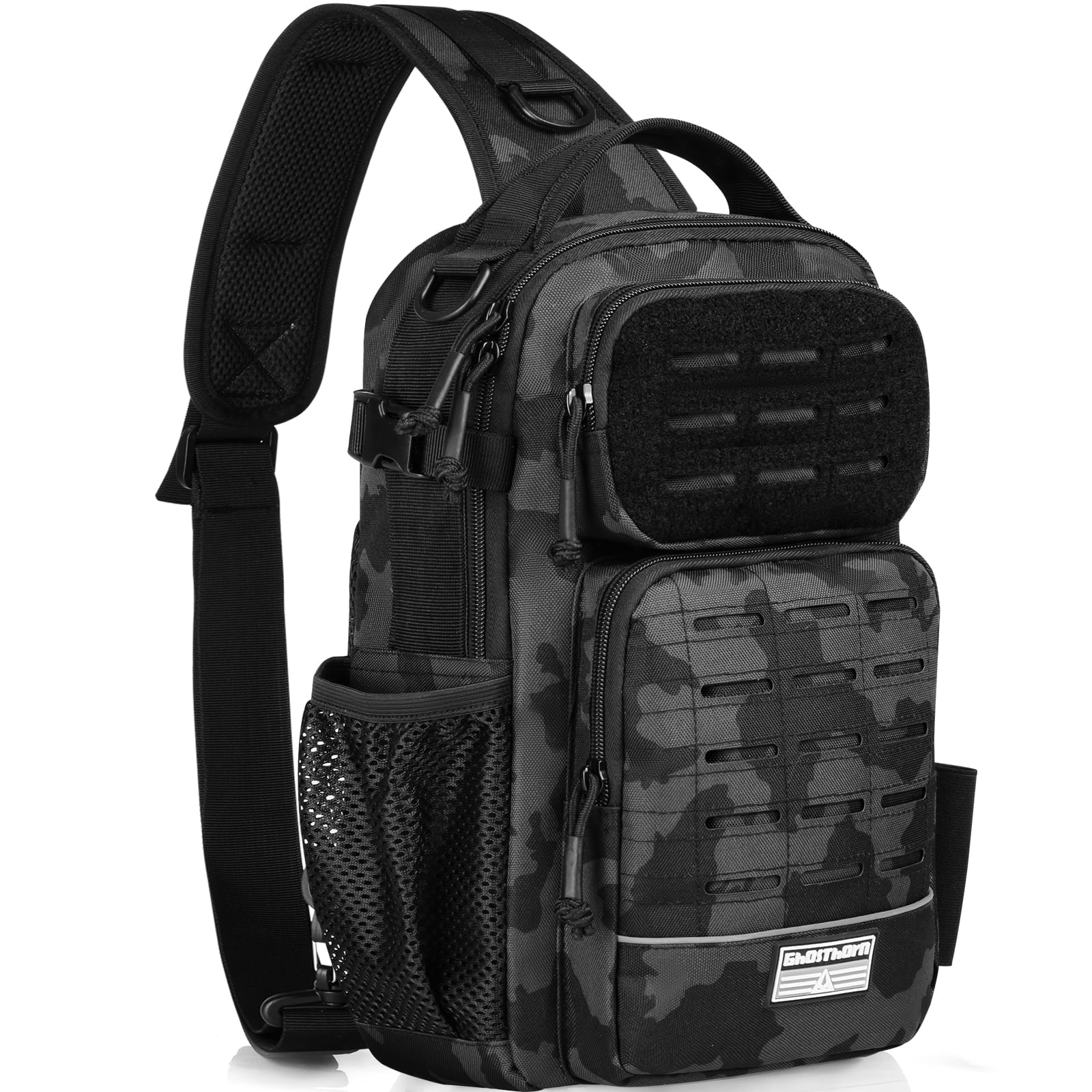 Fishing Backpack Tackle Sling Bag -Lightweight Sling Tackle Storage Bag- Fishing Backpack with Rod Holder