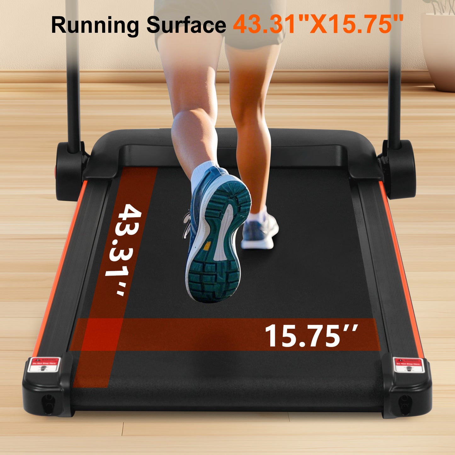 Brand New Home Treadmill, 2.5HP Silent Folding Treadmill With Heart Rate Sensor, Weighing 300 Pounds, Banned Platform Temu