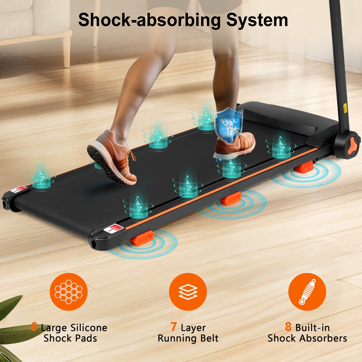 Brand New Home Treadmill, 2.5HP Silent Folding Treadmill With Heart Rate Sensor, Weighing 300 Pounds, Banned Platform Temu