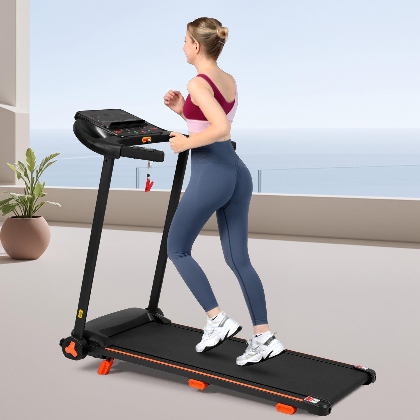 Brand New Home Treadmill, 2.5HP Silent Folding Treadmill With Heart Rate Sensor, Weighing 300 Pounds, Banned Platform Temu