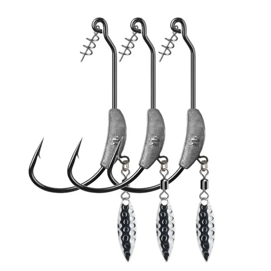 3Pcs/Lot 3.8G 5.7G 6.2G Jig Head Fish Hook Jig Hooks for Soft Fishing Bait of Carbon Steel Hooks with Rattle Spoon