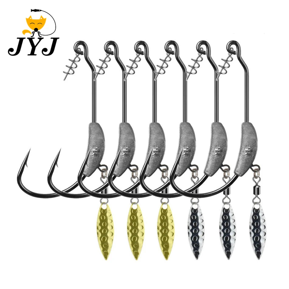 3Pcs/Lot 3.8G 5.7G 6.2G Jig Head Fish Hook Jig Hooks for Soft Fishing Bait of Carbon Steel Hooks with Rattle Spoon