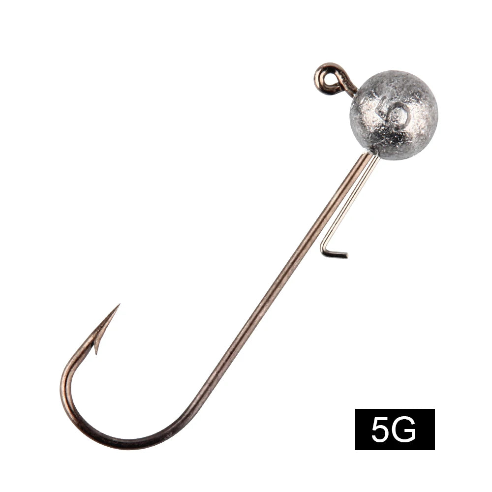 5G 7G 10G 14G Jig Heads Fishing Hook Long Shank round Ball High Carbon Steel Long for Soft Lure Worm Accessorie 4Pcs