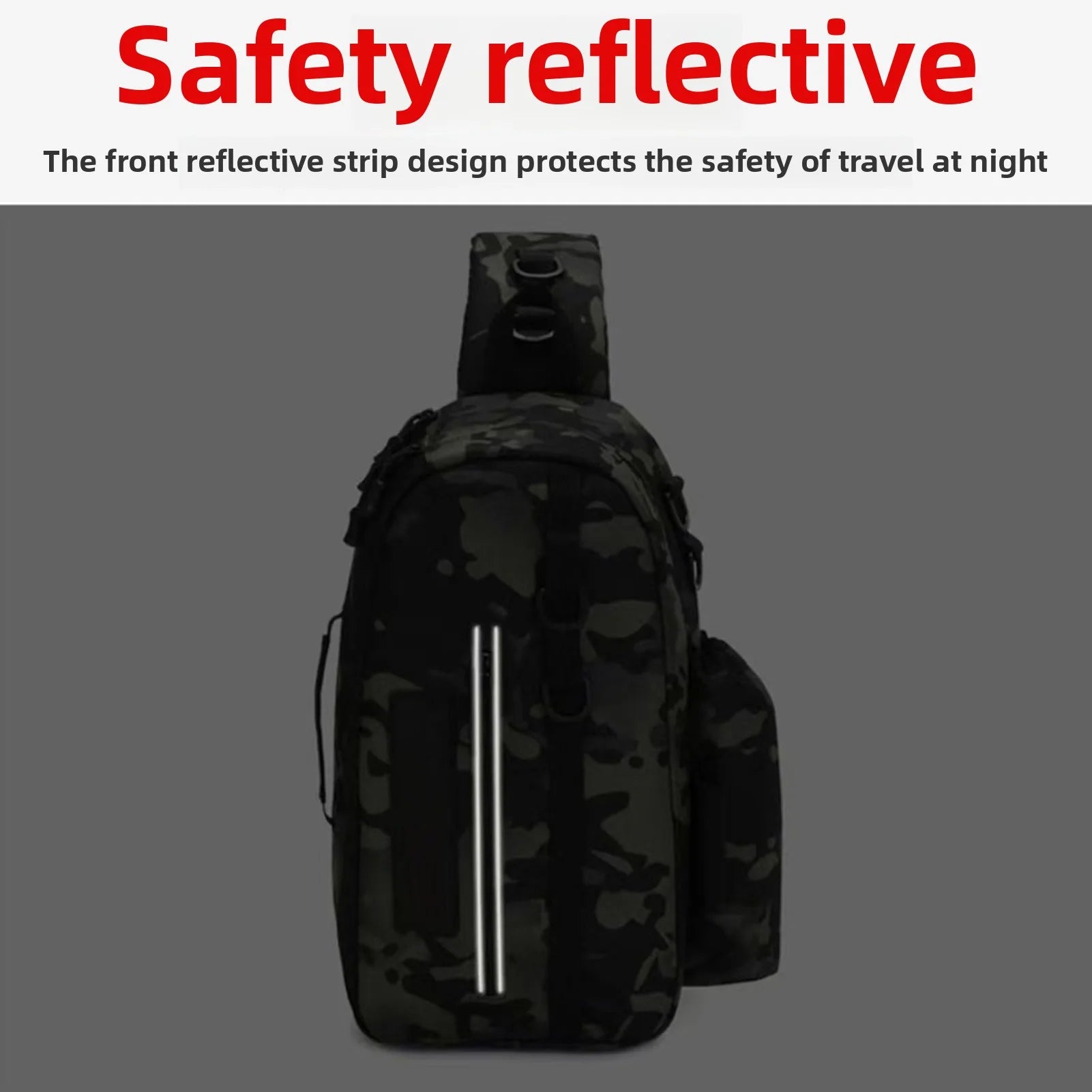 Fishing Sling Bag with Rod Holder Nylon Rainproof Lightweight Fishing Tackle Storage Backpack for Outdoor Fishing Gears