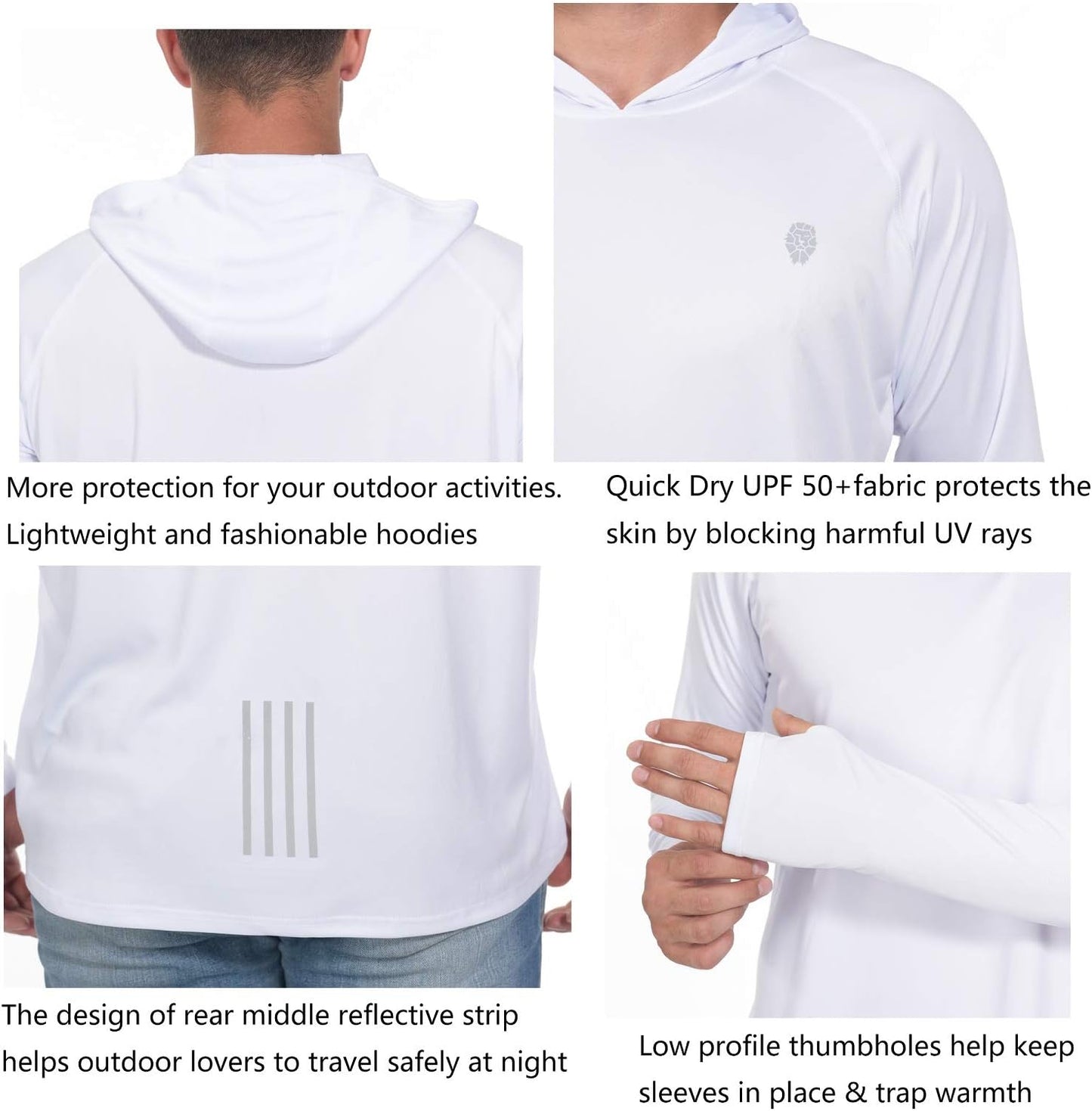 Fishing Shirts for Men Long Sleeve - Sun Protection SPF 50+ UV Tshirt Hoodies