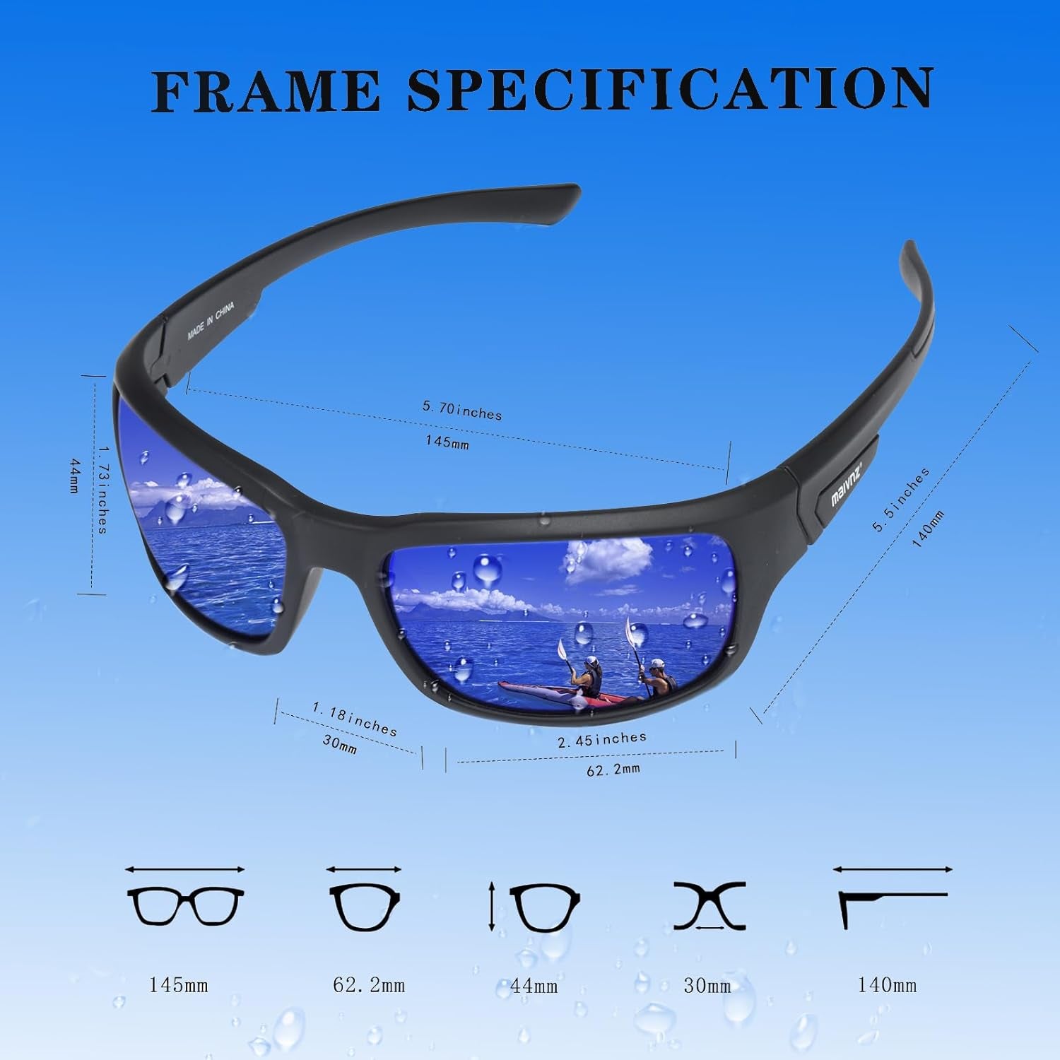 Floating Polarized Fishing Sunglasses for Men UV Protection Fishing Glasses Boating Kayaking Water Sport Glasses