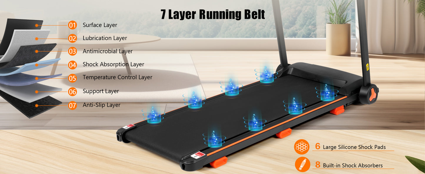Brand New Home Treadmill, 2.5HP Silent Folding Treadmill With Heart Rate Sensor, Weighing 300 Pounds, Banned Platform Temu